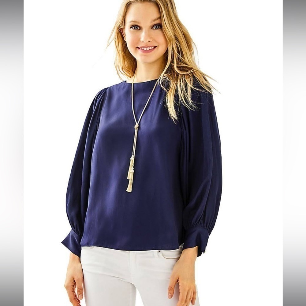 Lilly Pulitzer Navy Blue Maisel Top